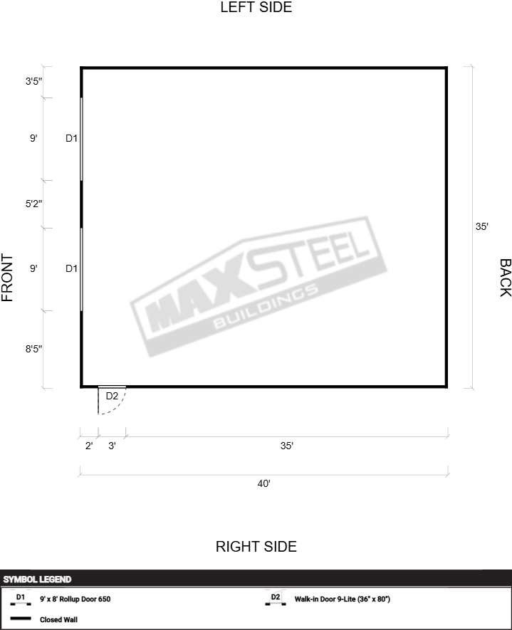 Commercial (32' - 40' wide) 35x40 - Image 2