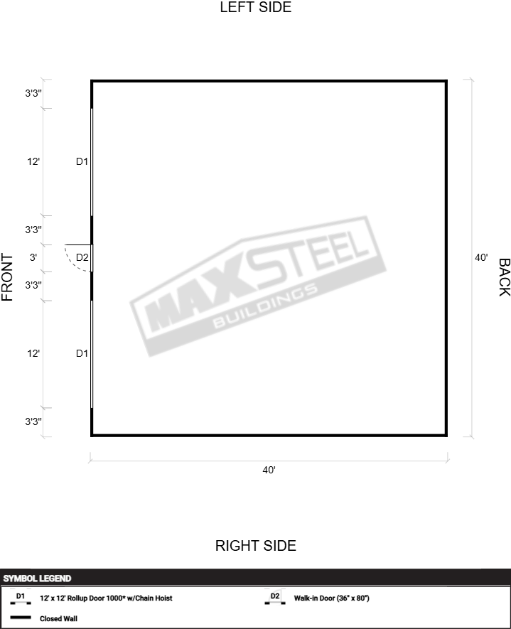 Commercial (32' - 40' wide) 40x40 - Image 2