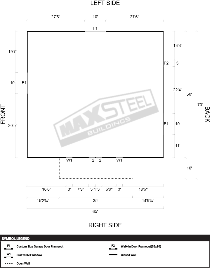 Industrial (42' - 60' wide) 60x65 - Image 2